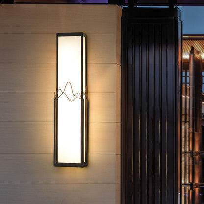 Modern Minimalist Waterproof Stainless Steel Acrylic Rectangular LED Wall Sconce Lamp for Garden