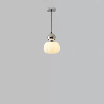 Contemporary Scandinavian Round Iron Acrylic 1-Light Pendant Light For Bedroom