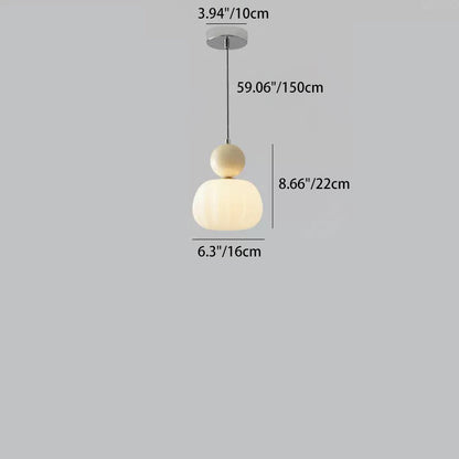 Contemporary Scandinavian Round Iron Acrylic 1-Light Pendant Light For Bedroom