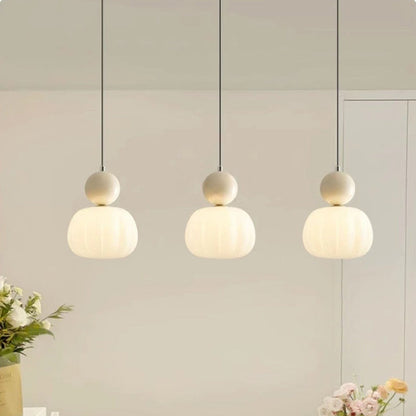 Contemporary Scandinavian Round Iron Acrylic 1-Light Pendant Light For Bedroom