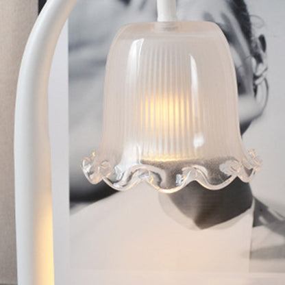 Contemporary Scandinavian Flower-Shaped Iron Glass 1-Light Aroma Melt Wax Table Lamp For Bedroom