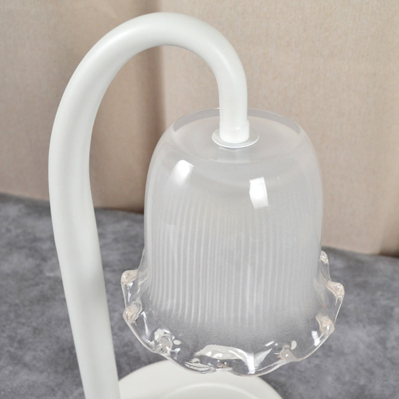 Contemporary Scandinavian Flower-Shaped Iron Glass 1-Light Aroma Melt Wax Table Lamp For Bedroom