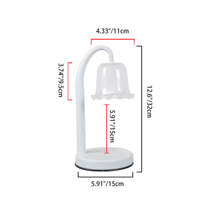 Contemporary Scandinavian Flower-Shaped Iron Glass 1-Light Aroma Melt Wax Table Lamp For Bedroom