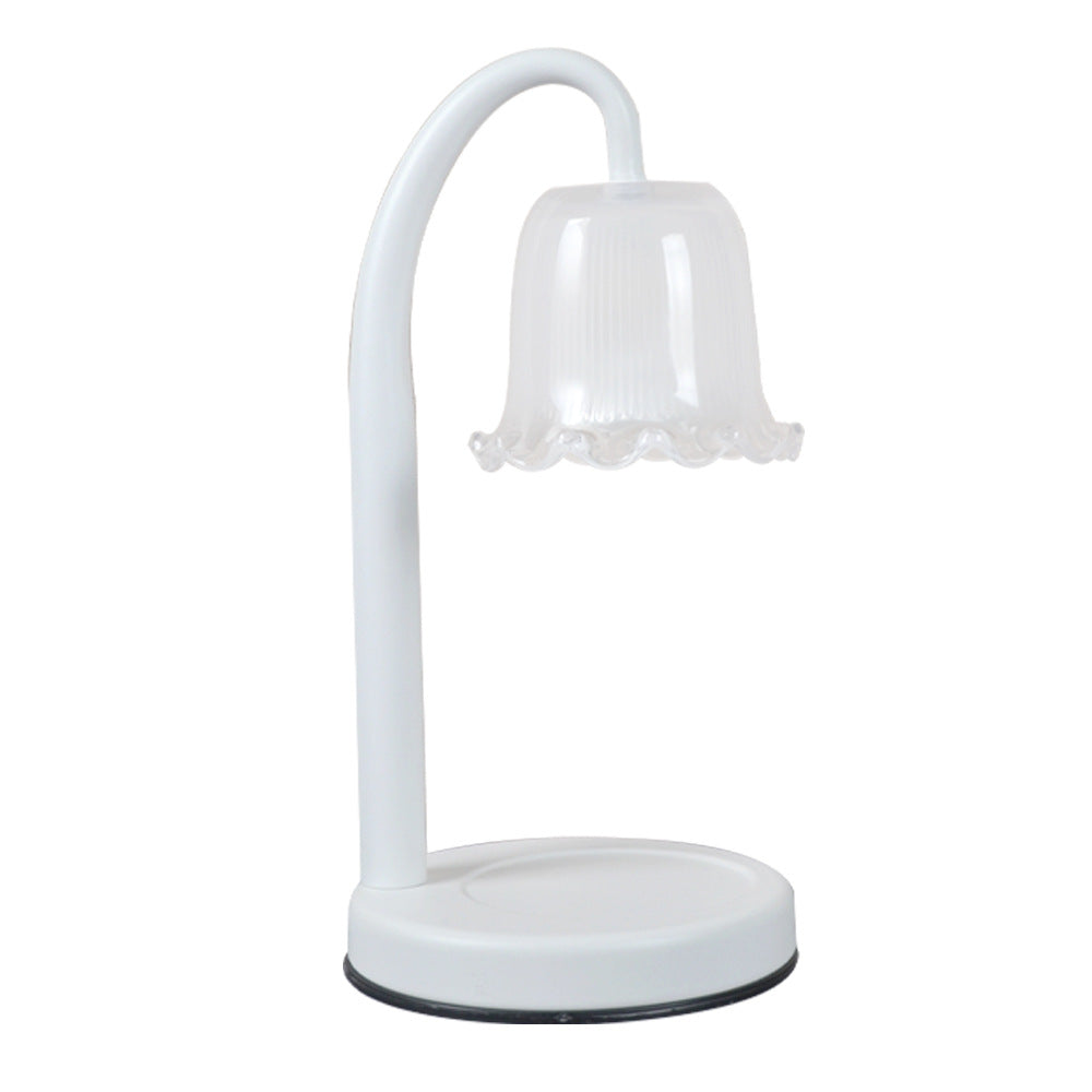 Contemporary Scandinavian Flower-Shaped Iron Glass 1-Light Aroma Melt Wax Table Lamp For Bedroom