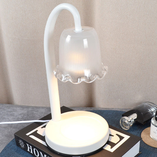 Contemporary Scandinavian Flower-Shaped Iron Glass 1-Light Aroma Melt Wax Table Lamp For Bedroom