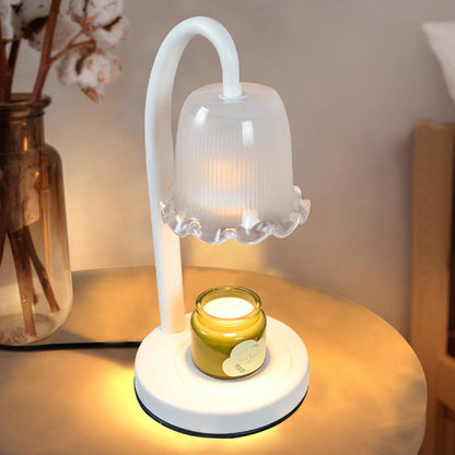 Contemporary Scandinavian Flower-Shaped Iron Glass 1-Light Aroma Melt Wax Table Lamp For Bedroom