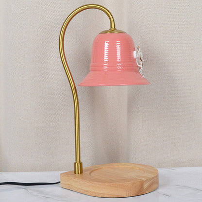Traditional Vintage Flower-Shaped Teardrop Base Iron 1-Light Aroma Melt Wax Table Lamp For Bedroom