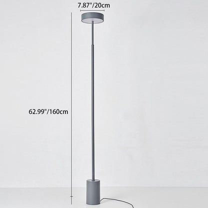 Contemporary Scandinavian Round Iron LED Standing Floor Lamp For Bedroom