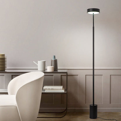 Contemporary Scandinavian Round Iron LED Standing Floor Lamp For Bedroom