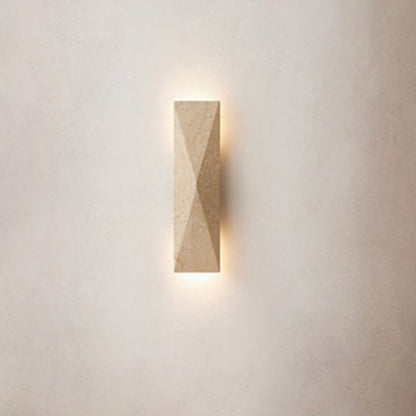 Modern Minimalist Outdoor Rectangular Yellow Travertine LED Wall Sconce Lamp for Garden