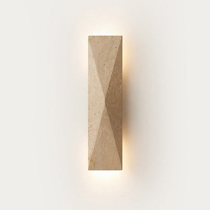Modern Minimalist Outdoor Rectangular Yellow Travertine LED Wall Sconce Lamp for Garden