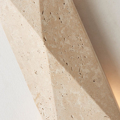 Modern Minimalist Outdoor Rectangular Yellow Travertine LED Wall Sconce Lamp for Garden