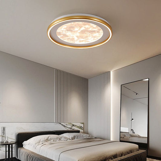 Modern Minimalist Round Cloud Iron Acrylic LED Flush Mount Ceiling Light For Bedroom