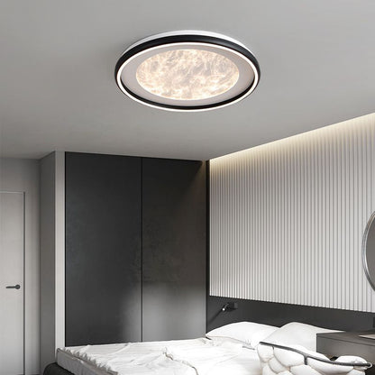 Modern Minimalist Round Cloud Iron Acrylic LED Flush Mount Ceiling Light For Bedroom