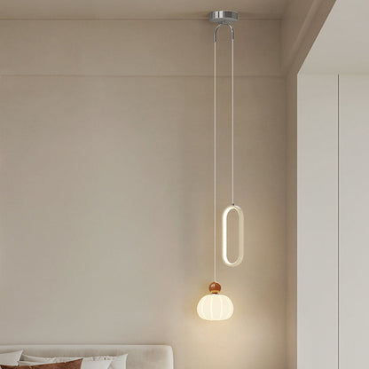 Contemporary Creative Spherical Iron Aluminum PE 2-Light Pendant Light For Bedroom