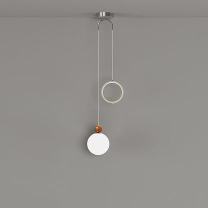Contemporary Creative Spherical Iron Aluminum PE 2-Light Pendant Light For Bedroom
