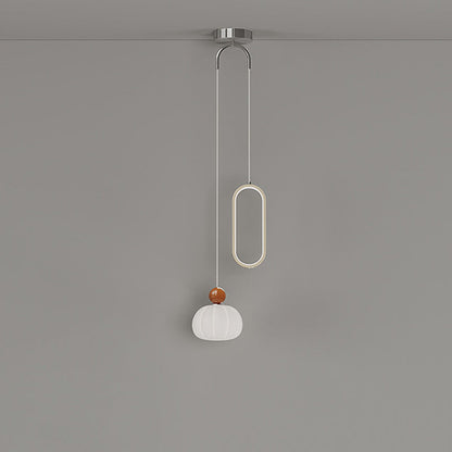 Contemporary Creative Spherical Iron Aluminum PE 2-Light Pendant Light For Bedroom