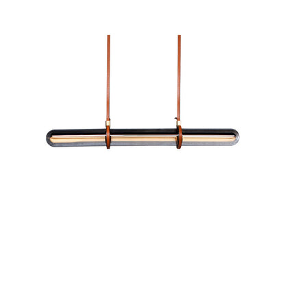 Contemporary Creative Cylindrical Glass Belt LED Island Light Chandelier For Dining Room