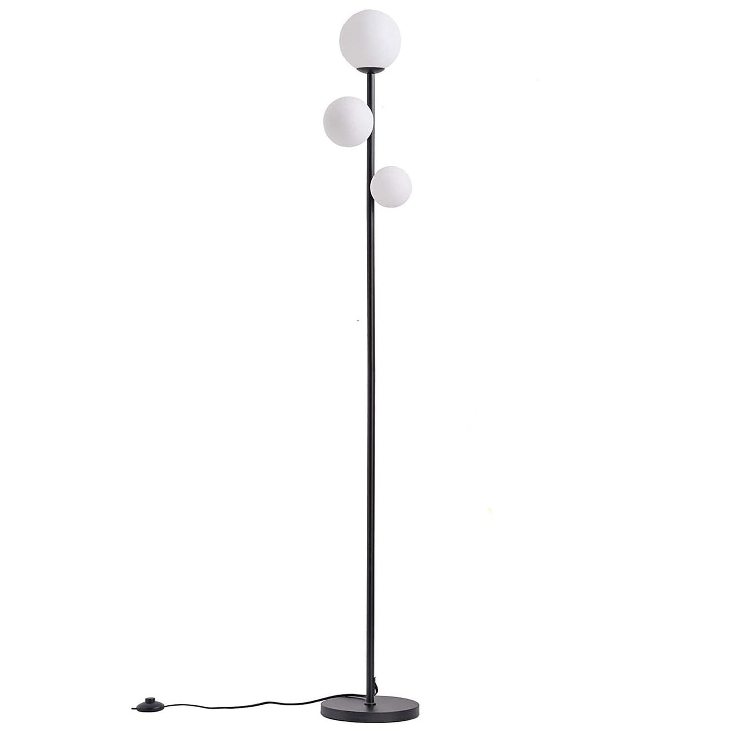 Contemporary Creative Round Ball Acrylic Iron 3-Light Standing Floor Lamp For Bedroom