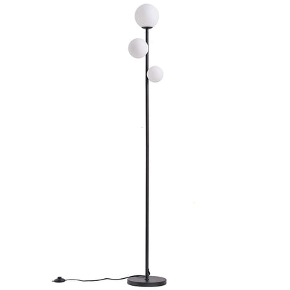 Contemporary Creative Round Ball Acrylic Iron 3-Light Standing Floor Lamp For Bedroom