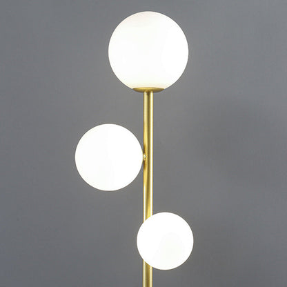 Contemporary Creative Round Ball Acrylic Iron 3-Light Standing Floor Lamp For Bedroom