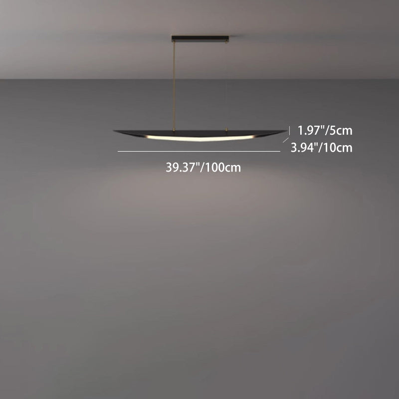 Contemporary Creative Leaf-Shaped All-Copper Acrylic LED Island Light Chandelier For Dining Room