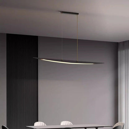 Contemporary Creative Leaf-Shaped All-Copper Acrylic LED Island Light Chandelier For Dining Room