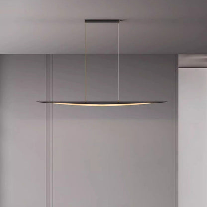 Contemporary Creative Leaf-Shaped All-Copper Acrylic LED Island Light Chandelier For Dining Room