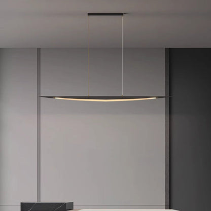 Contemporary Creative Leaf-Shaped All-Copper Acrylic LED Island Light Chandelier For Dining Room