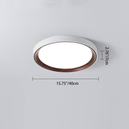 Modern Minimalist Round Cylindrical Iron Acrylic LED Flush Mount Ceiling Light For Bedroom