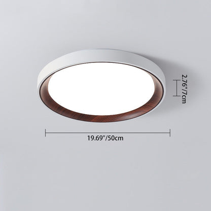 Modern Minimalist Round Cylindrical Iron Acrylic LED Flush Mount Ceiling Light For Bedroom