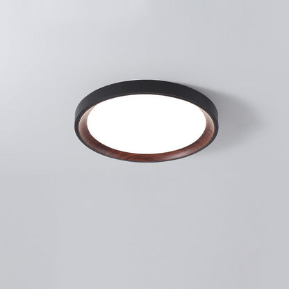 Modern Minimalist Round Cylindrical Iron Acrylic LED Flush Mount Ceiling Light For Bedroom