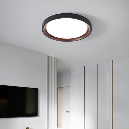 Modern Minimalist Round Cylindrical Iron Acrylic LED Flush Mount Ceiling Light For Bedroom