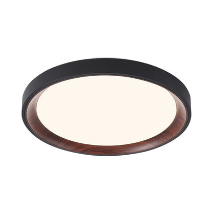 Modern Minimalist Round Cylindrical Iron Acrylic LED Flush Mount Ceiling Light For Bedroom