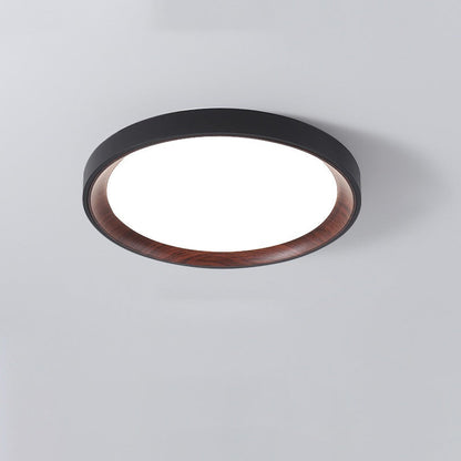 Modern Minimalist Round Cylindrical Iron Acrylic LED Flush Mount Ceiling Light For Bedroom