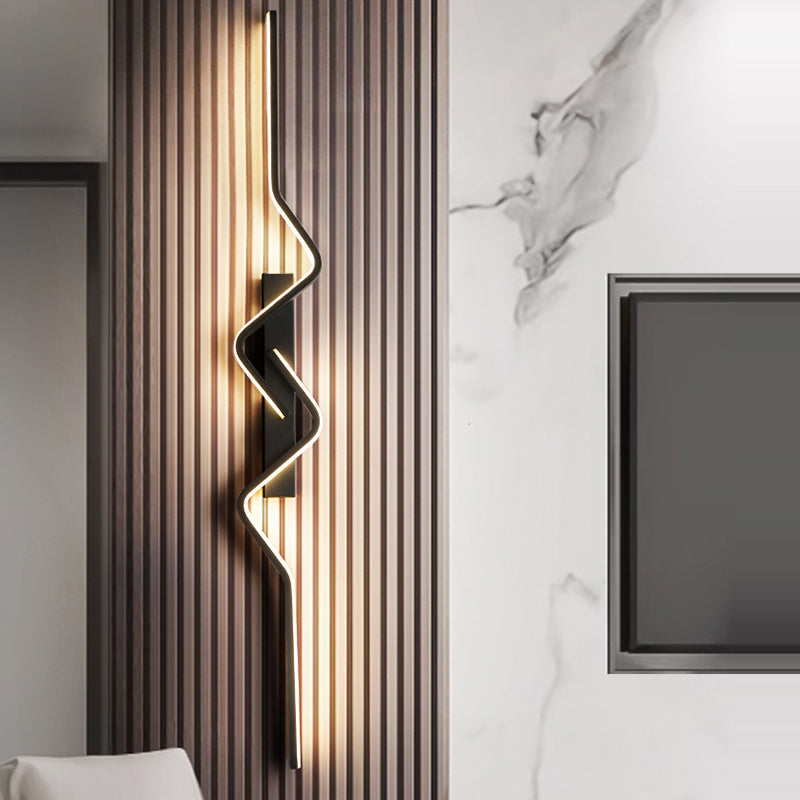 مصباح حائط LED بتصميم عصري بسيط، مصنوع من الألومنيوم والبولي فينيل كلوريد والحديد والسيليكون، لغرفة النوم 