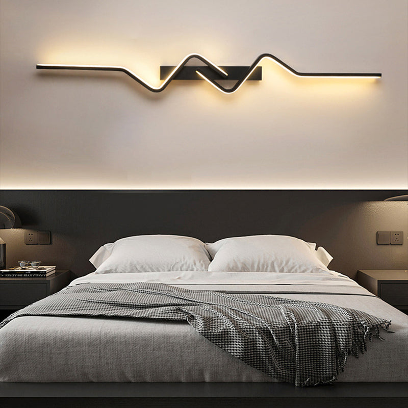 مصباح حائط LED بتصميم عصري بسيط، مصنوع من الألومنيوم والبولي فينيل كلوريد والحديد والسيليكون، لغرفة النوم 