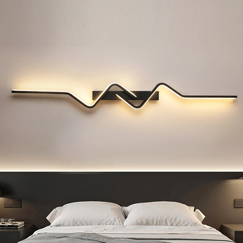 مصباح حائط LED بتصميم عصري بسيط، مصنوع من الألومنيوم والبولي فينيل كلوريد والحديد والسيليكون، لغرفة النوم 