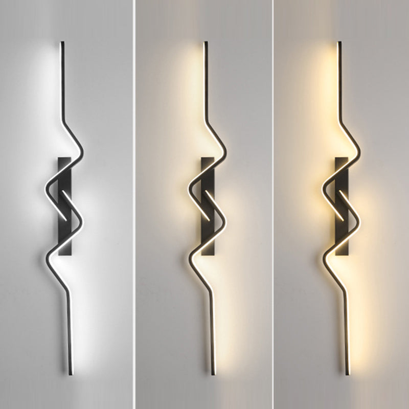 مصباح حائط LED بتصميم عصري بسيط، مصنوع من الألومنيوم والبولي فينيل كلوريد والحديد والسيليكون، لغرفة النوم 