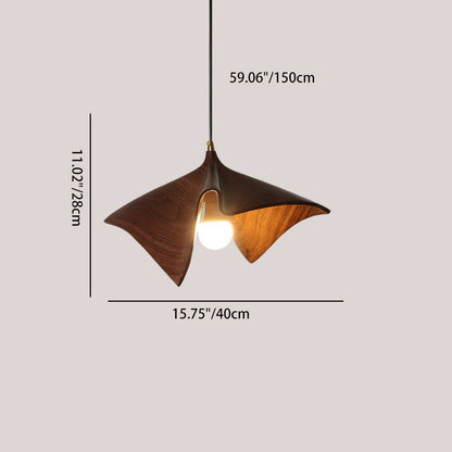 Contemporary Creative Lotus Leaf Shaped Resin Iron 1-Light Pendant Light For Dining Room