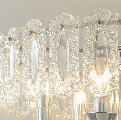 Contemporary Luxury Cylindrical Iron Glass 4/5/6/8 Light Chandelier For Living Room