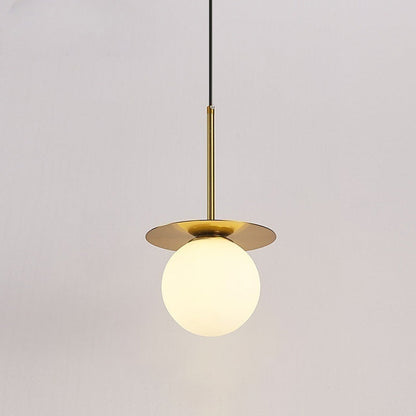 Modern Minimalist Spherical Round Iron Glass 1-Light Pendant Light For Bedroom