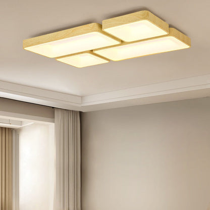 Modern Minimalist Square Rectangular Iron Acrylic LED Flush Mount Ceiling Light For Living Room