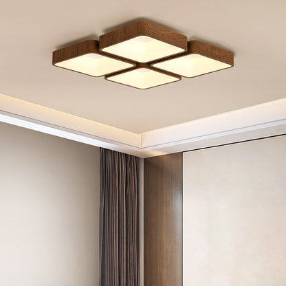 Modern Minimalist Square Rectangular Iron Acrylic LED Flush Mount Ceiling Light For Living Room