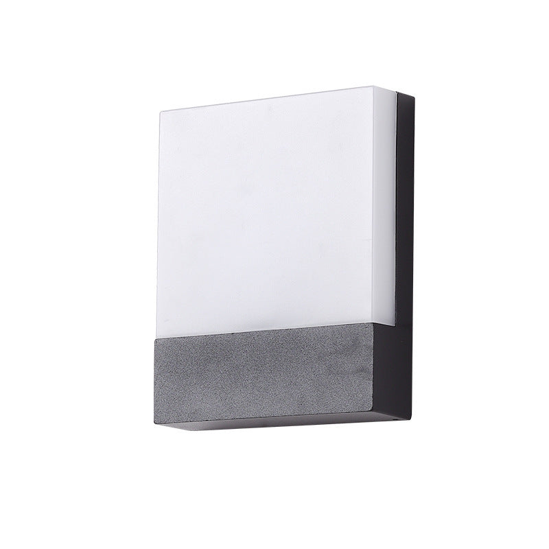 Modern Minimalist Outdoor Waterproof Rectangular Iron Acrylic LED Wall Scone Lamp For Garden