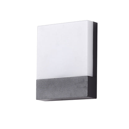 Modern Minimalist Outdoor Waterproof Rectangular Iron Acrylic LED Wall Scone Lamp For Garden