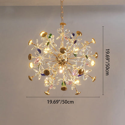 Contemporary Luxury Spherical Dandelion-shaped Iron Crystal  LED Chandelier For Living Room