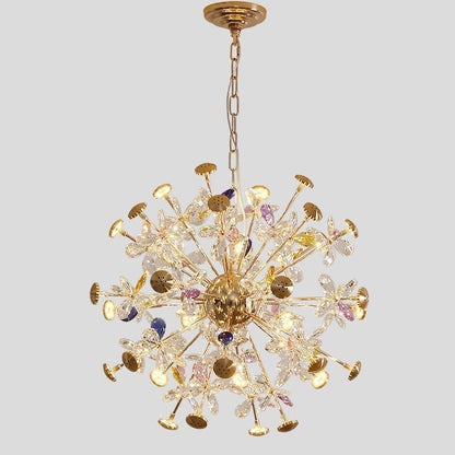 Contemporary Luxury Spherical Dandelion-shaped Iron Crystal  LED Chandelier For Living Room