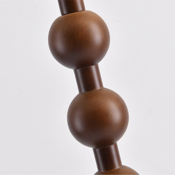 Traditional Chinese Spherical Cylindrical Wooden Fabric 1- Light Table Lamp For Bedroom