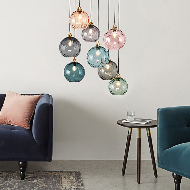 Modern Minimalist Spherical Round Iron Glass 1-Light Pendant Light For Dining Room